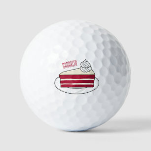 Balles De Golf Illustration de gâteau en velours rouge