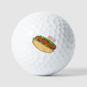 Balles De Golf Illustration de Hot dog