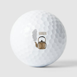 Balles De Golf Illustration de la bouilloire à thé ou à thé