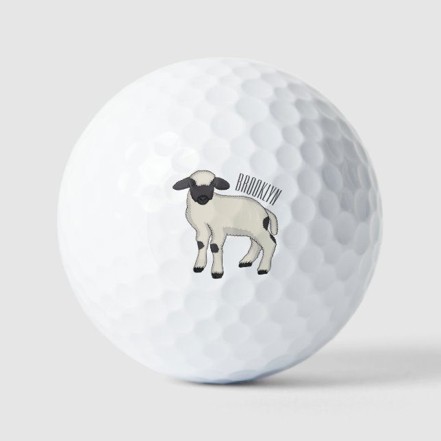 Balles De Golf Illustration de la caricature de mouton Valais Bla (Recto)