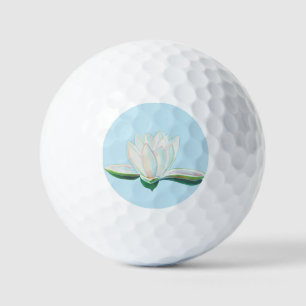 Balles De Golf Illustration de la fleur de lotus blanc