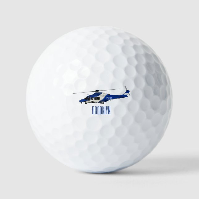 Balles De Golf Illustration de l'hélicoptère de police (Recto)
