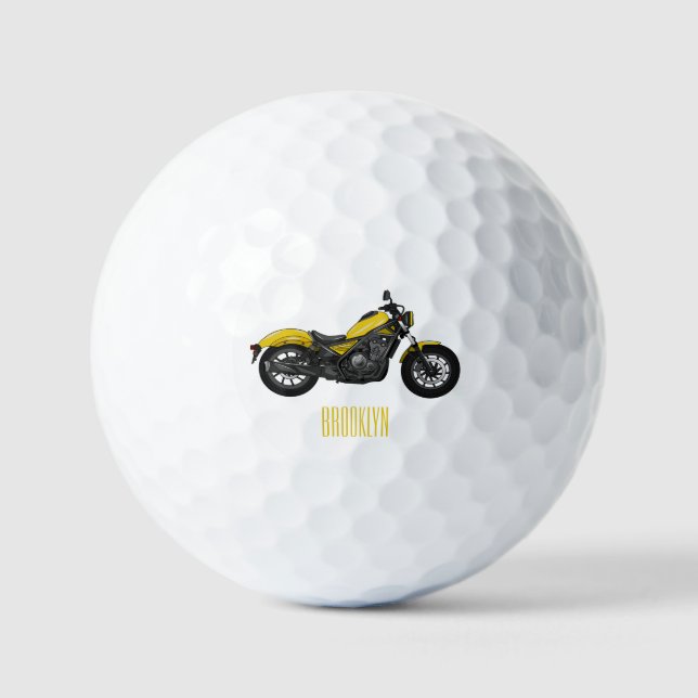 Balles De Golf Illustration de moto Cruiser (Recto)