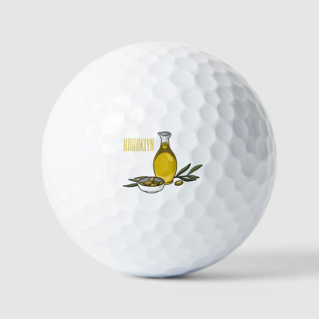 Balles De Golf Illustration d'huile d'olive (Recto)