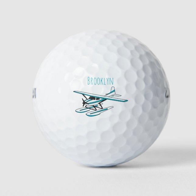 Balles De Golf Illustration d'hydravion bleu blanc (Devant)