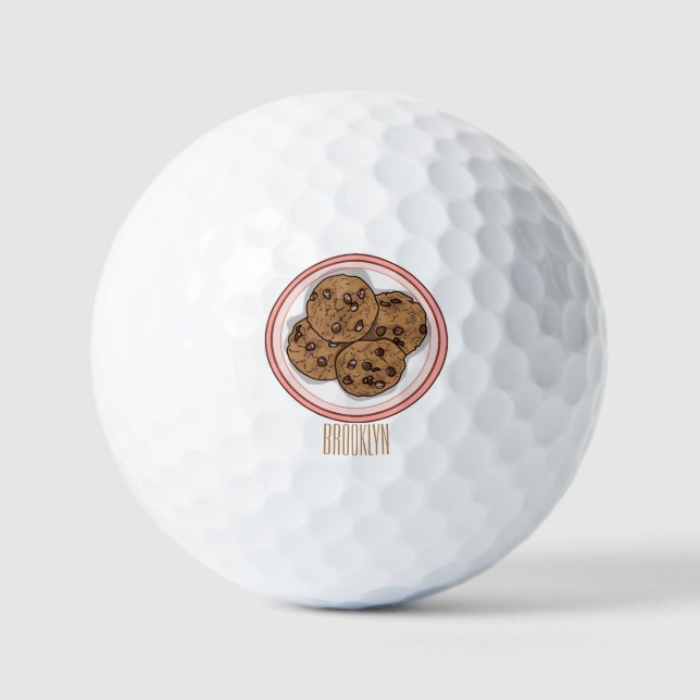 Balles De Golf Illustration du cookie de puce à chocolat (Recto)