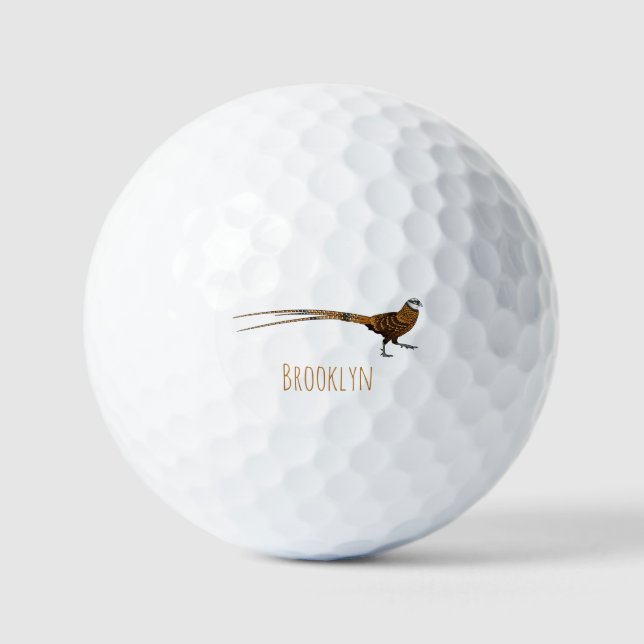 Balles De Golf Illustration du faisan de Reeves (Recto)