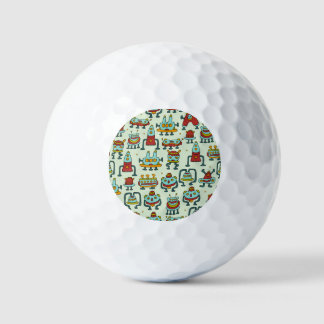 Balles De Golf Illustration du Motif Vintage des Aliens robots