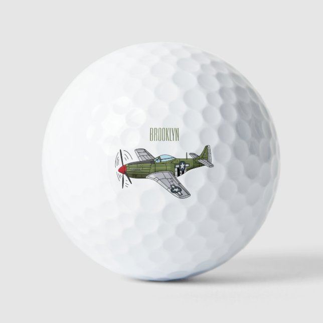 Balles De Golf Illustration d'un avion militaire (Recto)