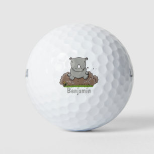 Balles De Golf Illustration d'un petit rhinocéros