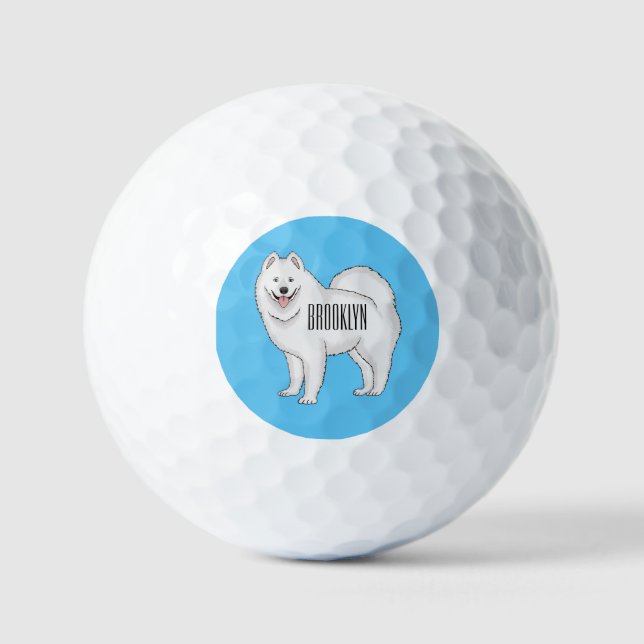 Balles De Golf Illustration Samoyed dog (Recto)