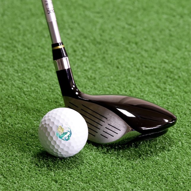 Balles De Golf Imaginaire Art déco de la lune de sirène de Blonde (Créateur téléchargé)