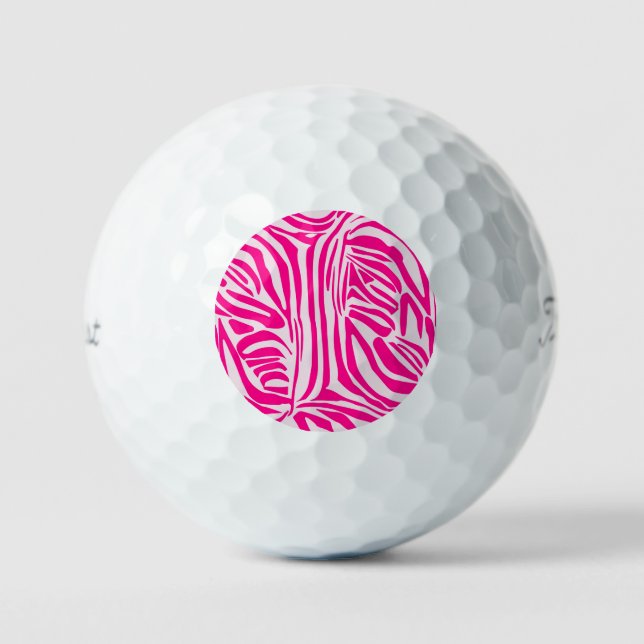 Balles De Golf Impression zèbre rose (Recto)