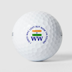 Balles De Golf INDIA FLAG Perdu Et Trouvé Christian Monogram