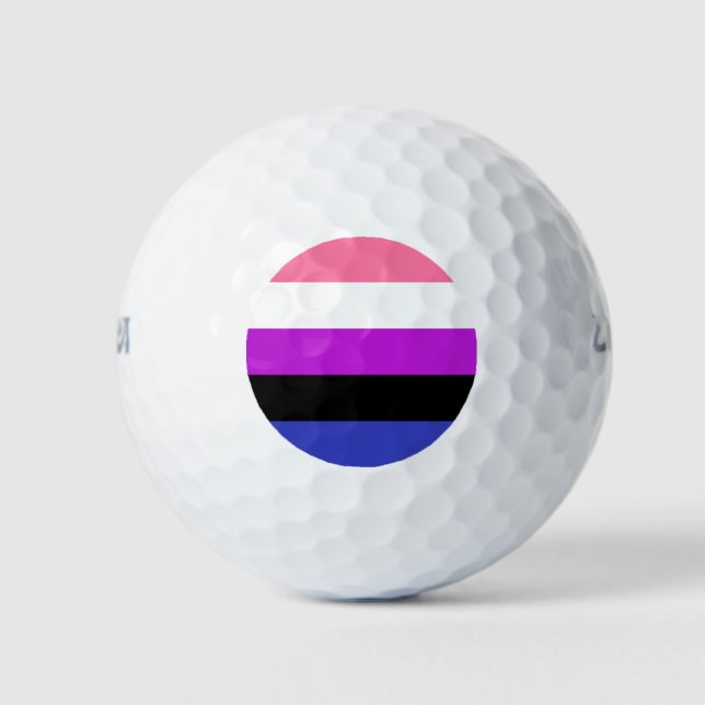 Balles De Golf Indicateur de la fierté du fluide genderfluide (Devant)