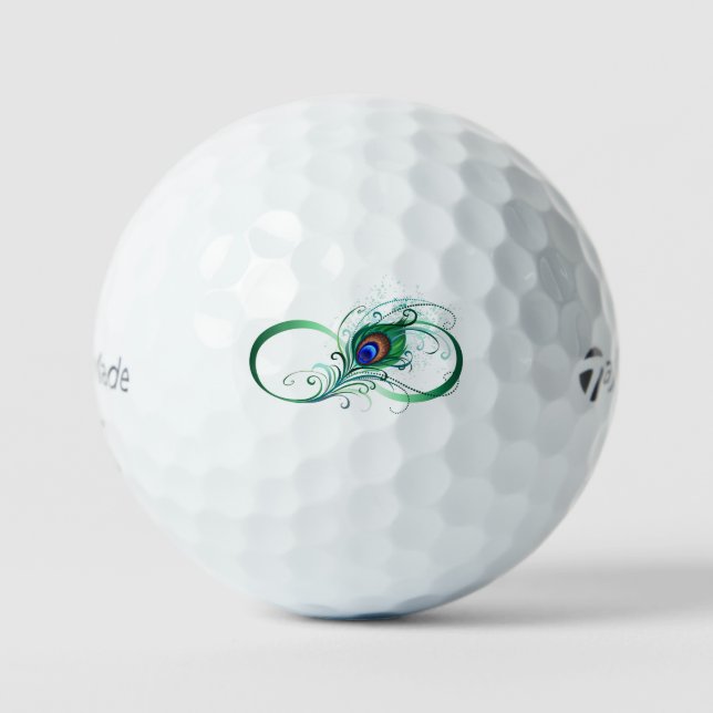 Balles De Golf Infinity Symbol with Peacock Feather (Recto)