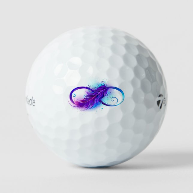 Balles De Golf Infinity with purple feather (Recto)
