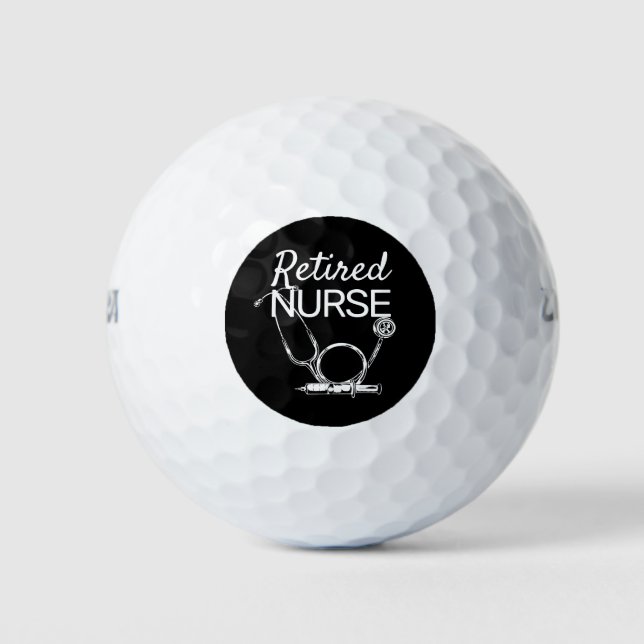 Balles De Golf Infirmière à la retraite amusante ne veut pas rega (Devant)