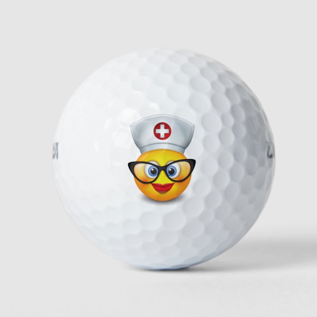 Balles De Golf Infirmière Emoji (Devant)