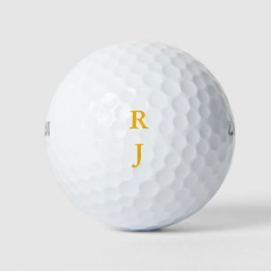 Balles De Golf Initiales jaunes de monogramme