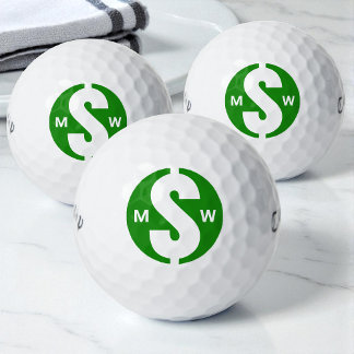 Balles De Golf Initiales Modernes Amusantes Monogramme Personnali