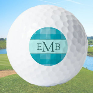 Balles De Golf Initiales Monogrammes Personnalisées turquoises