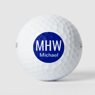 Balles De Golf Initiales Nom Bleu