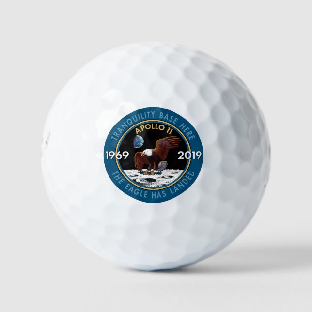 Balles De Golf Insigne de mission du 50e anniversaire d'Apollo 11 (Devant)