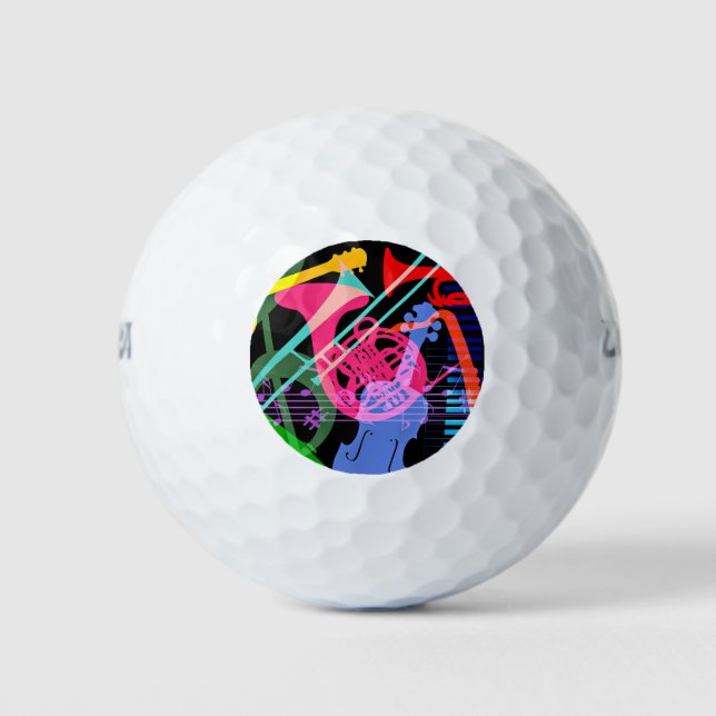Balles De Golf Instruments de musique Pop Art Design (Devant)