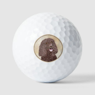 Balles De Golf Irish Water Spaniel Peinture - Original Dog Art