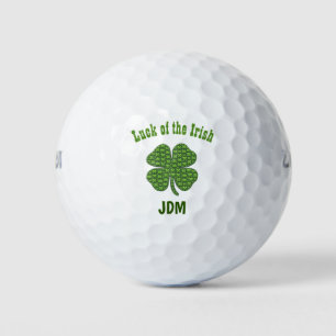 Balles De Golf Irlandais Lucky Luck Clover Shamrock Monogramme In