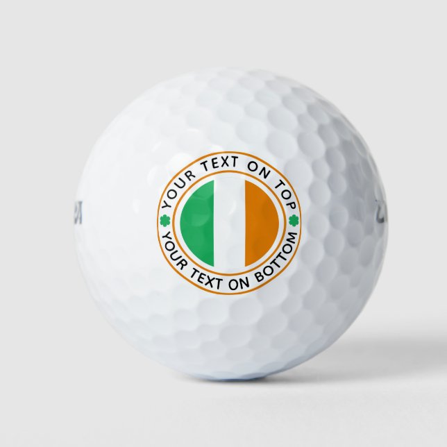 Balles De Golf Irlande Drapeau Funky Irish Custom Text (Devant)