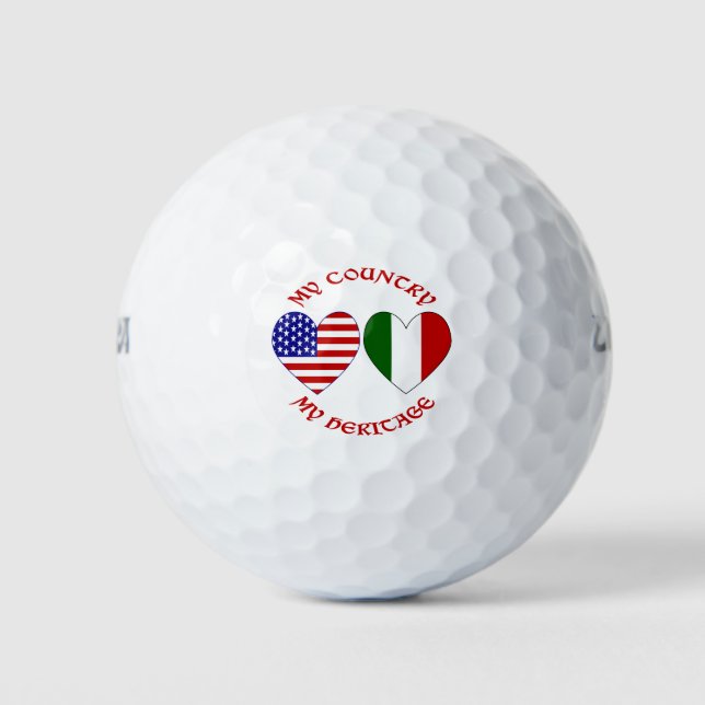 Balles De Golf Italien Américain Mon Pays Mon Patrimoine (Devant)