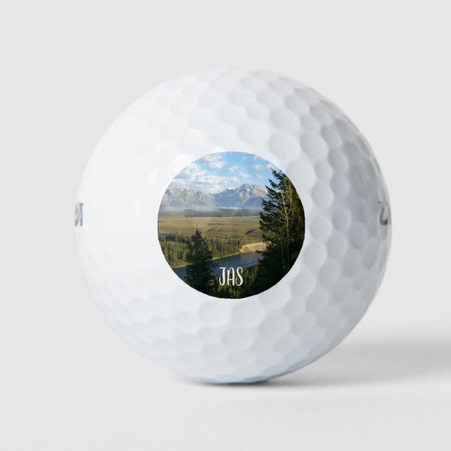 Balles De Golf Jackson Hole Mountains et River (Devant)
