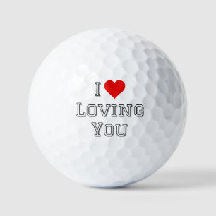 Balles De Golf J'adore t'aimer Typographie romantique de la Saint