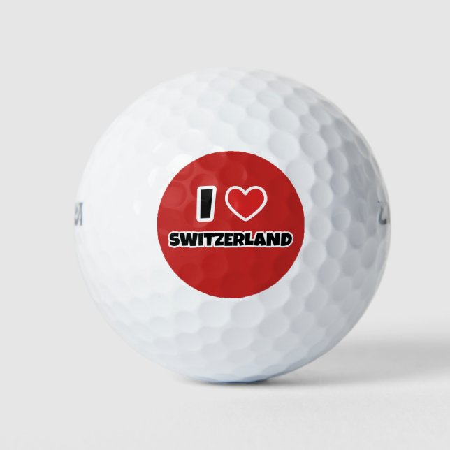 Balles De Golf J'aime la Suisse (Devant)