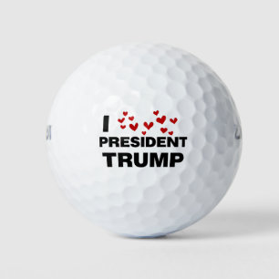 Balles De Golf J'aime les coeurs du président Trump