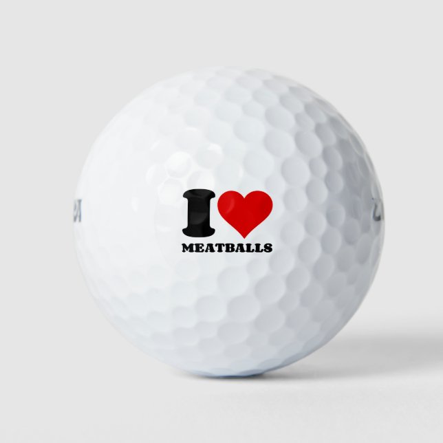BALLES DE GOLF J'AIME LES MEATBALLES (Devant)
