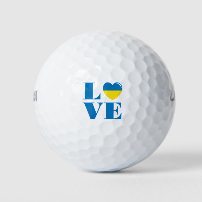 Balles De Golf J'aime l'Ukraine (Devant)