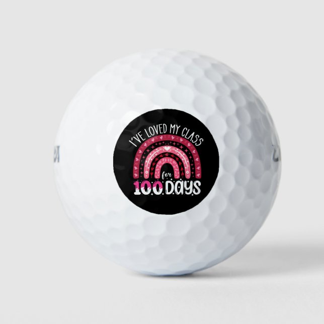 Balles De Golf J'aime ma classe depuis 100 jours d'école (Devant)