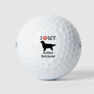 Balles De Golf J'aime mon Golden Retriever