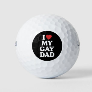 Balles De Golf J'aime mon père gay Je cœur mon père gay