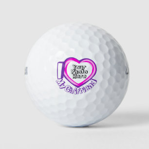 Balles De Golf J'aime My Girl ami Custom Photo Game Heart