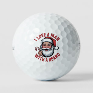 Balles De Golf J'aime un homme avec une barbe Père Noël barbu Noë