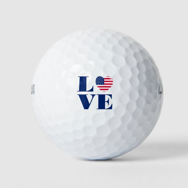 Balles De Golf J'aime USA (Devant)