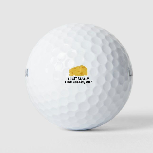 Balles De Golf J'Aime Vraiment Le Fromage Ok (Devant)