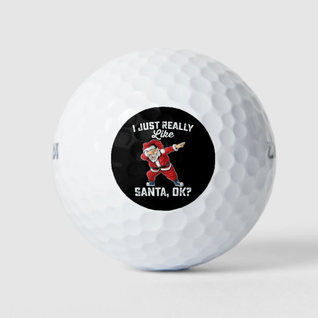 Balles De Golf J'Aime Vraiment Père Noël OK Famille Noël (Devant)