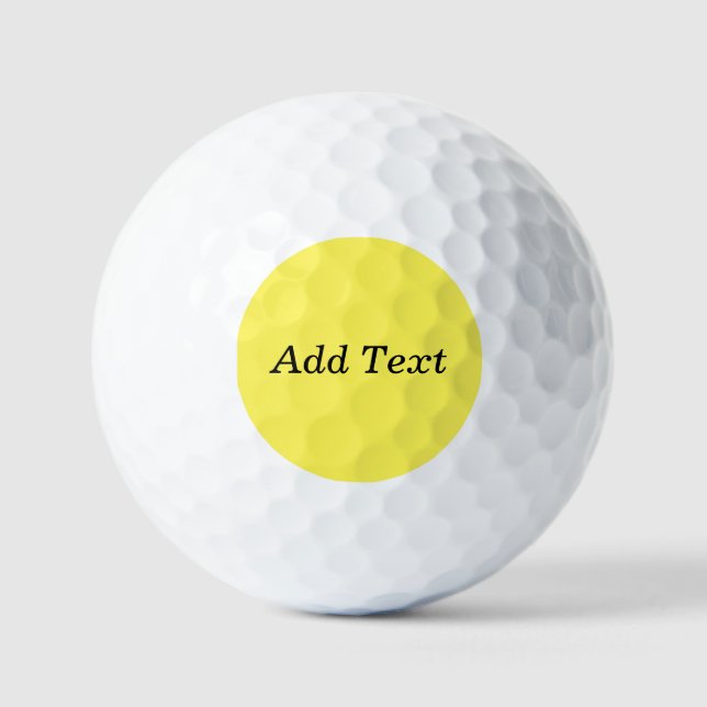 Balles De Golf Jaune Créez votre propre ajouter du texte (Recto)