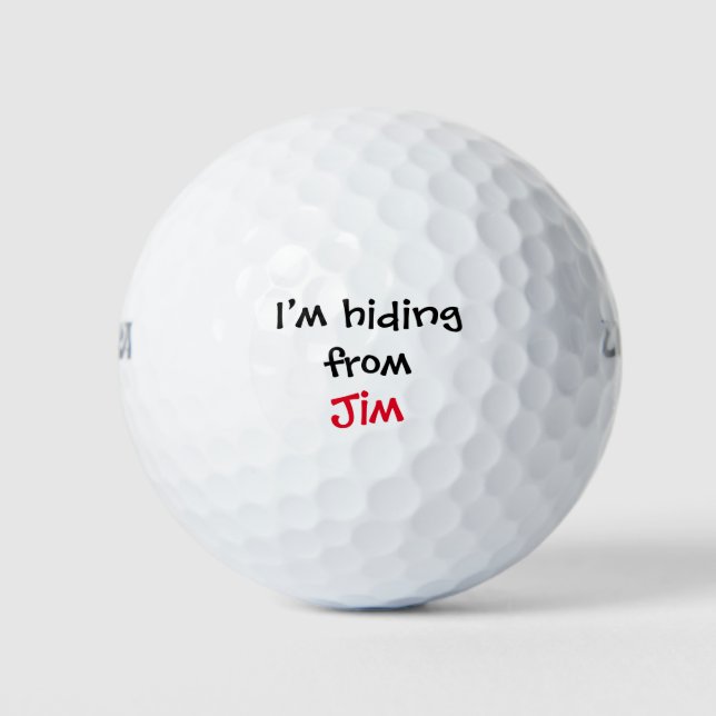 Balles De Golf Je me cache du nom personnalisé drôle (Devant)