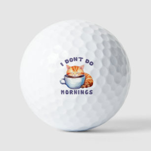 Balles De Golf Je ne fais pas les matins - Chat orange mignon ave